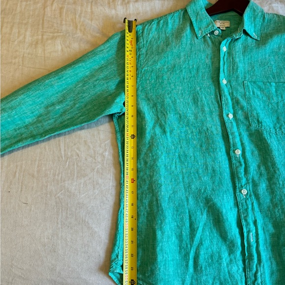 Club Monaco Men’s Large Slim Fit Linen Long Sleeve Shirt - Picture 6 of 7